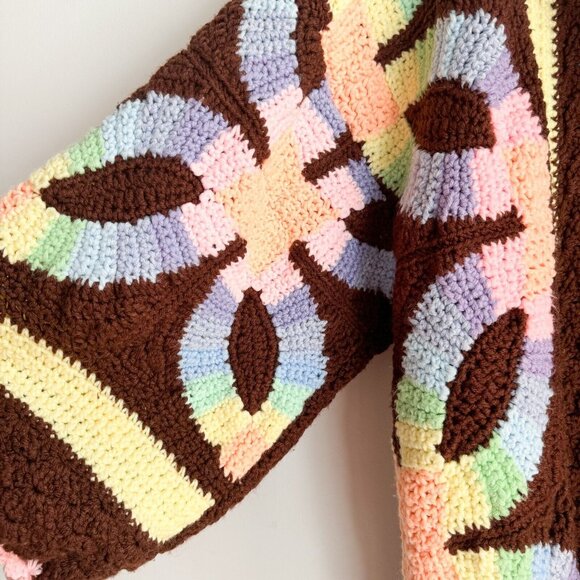 Handmade Multicolor Knit Cardigan - Picture 2 of 7